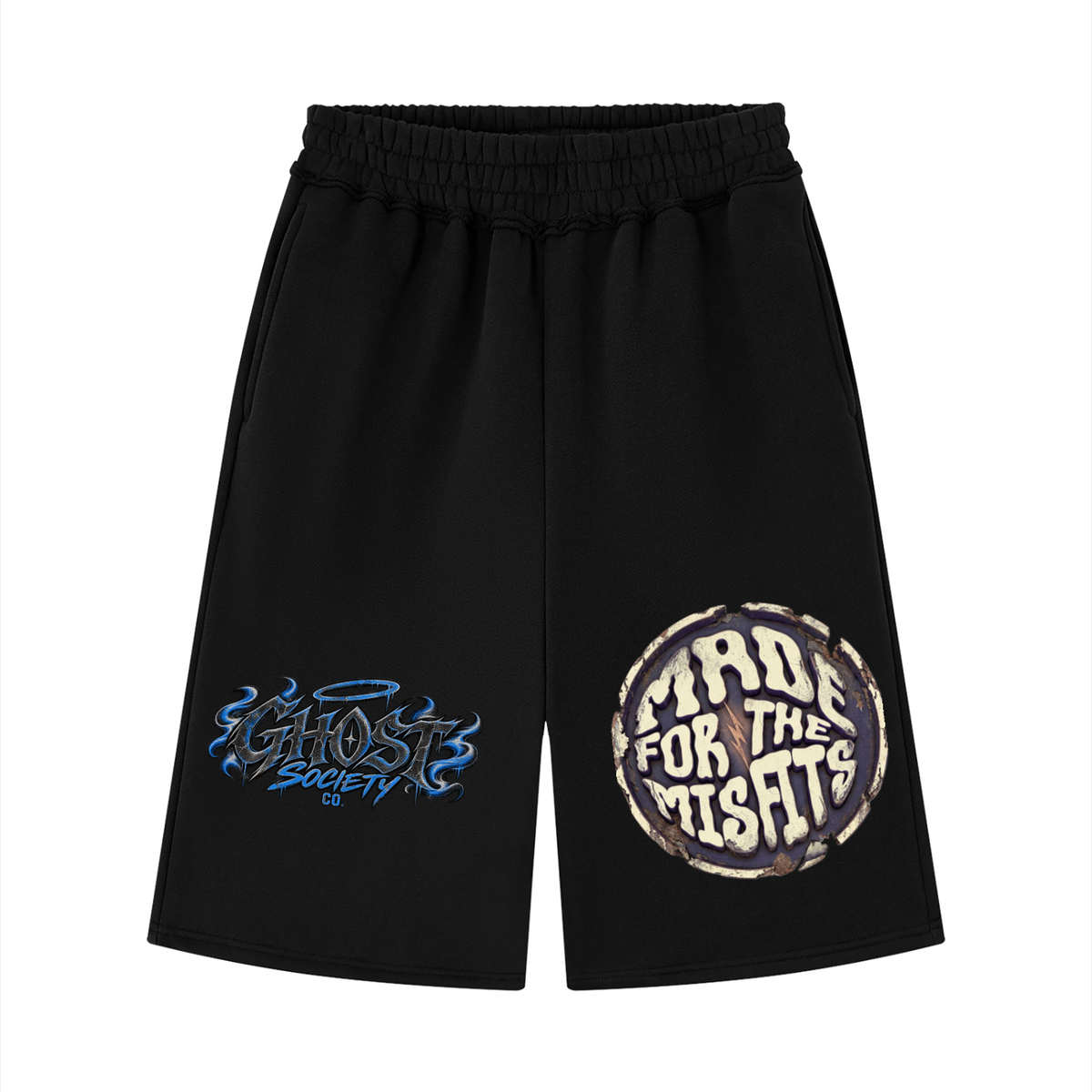 GHOST SOCIETY CO. Unisex Raw Edge Fleece Shorts