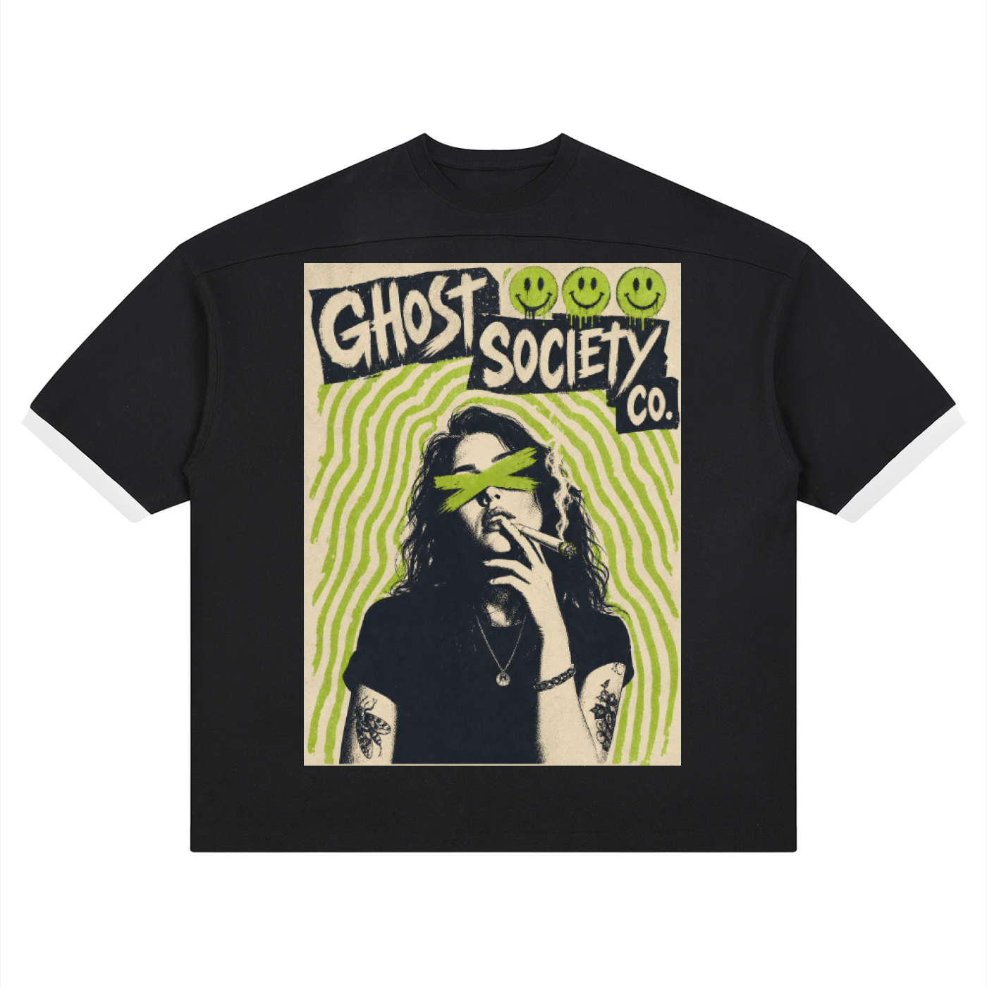 GHOST SOCIETY CO. Unisex Color Block Drop Shoulder T-Shirt