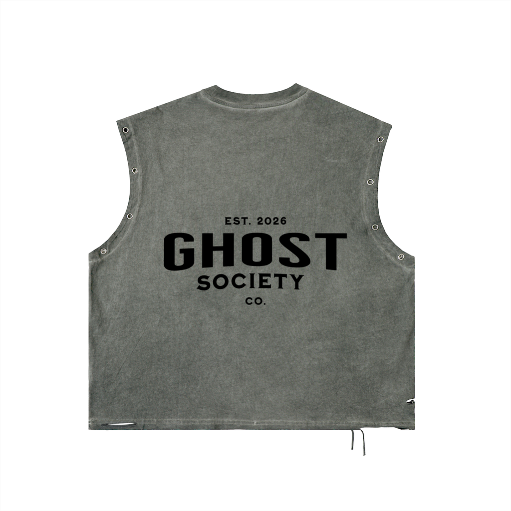 GHOST SOCIETY CO. Distressed Grommet Eyelet Tank Top