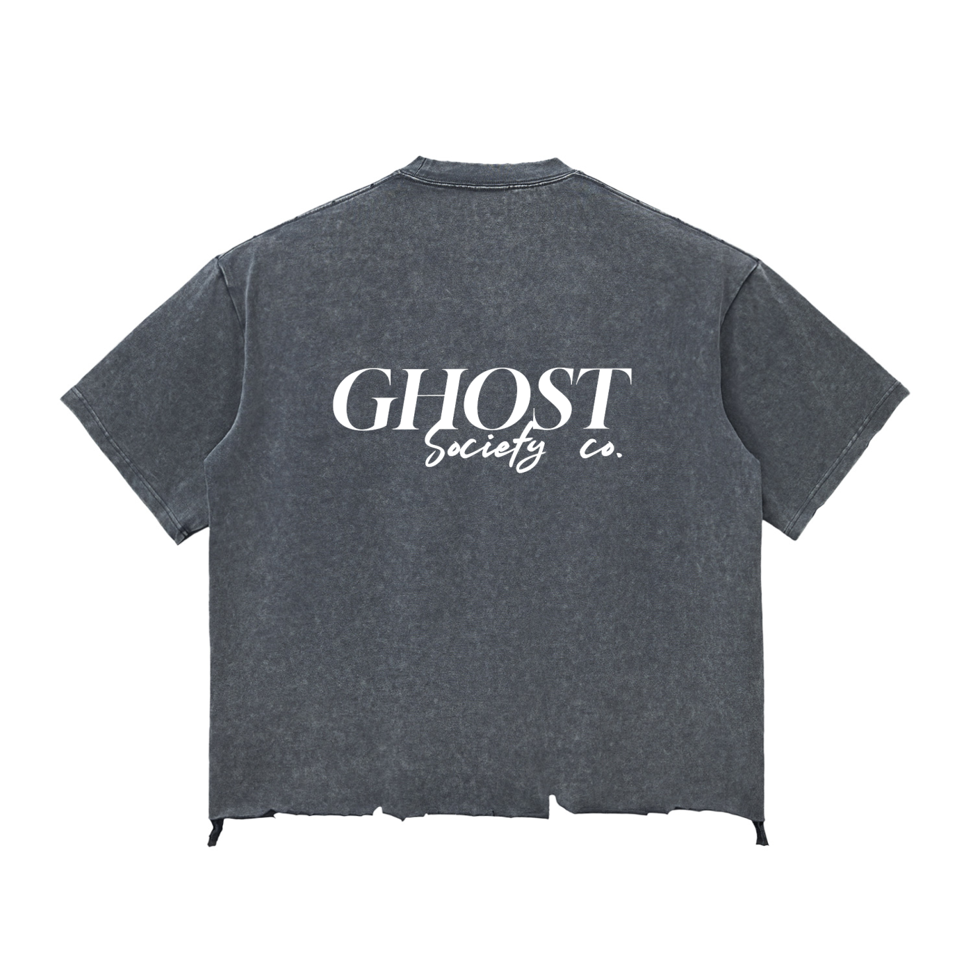 GHOST SOCIETY CO. Snow Wash Raw-Hem Boxy T-shirt
