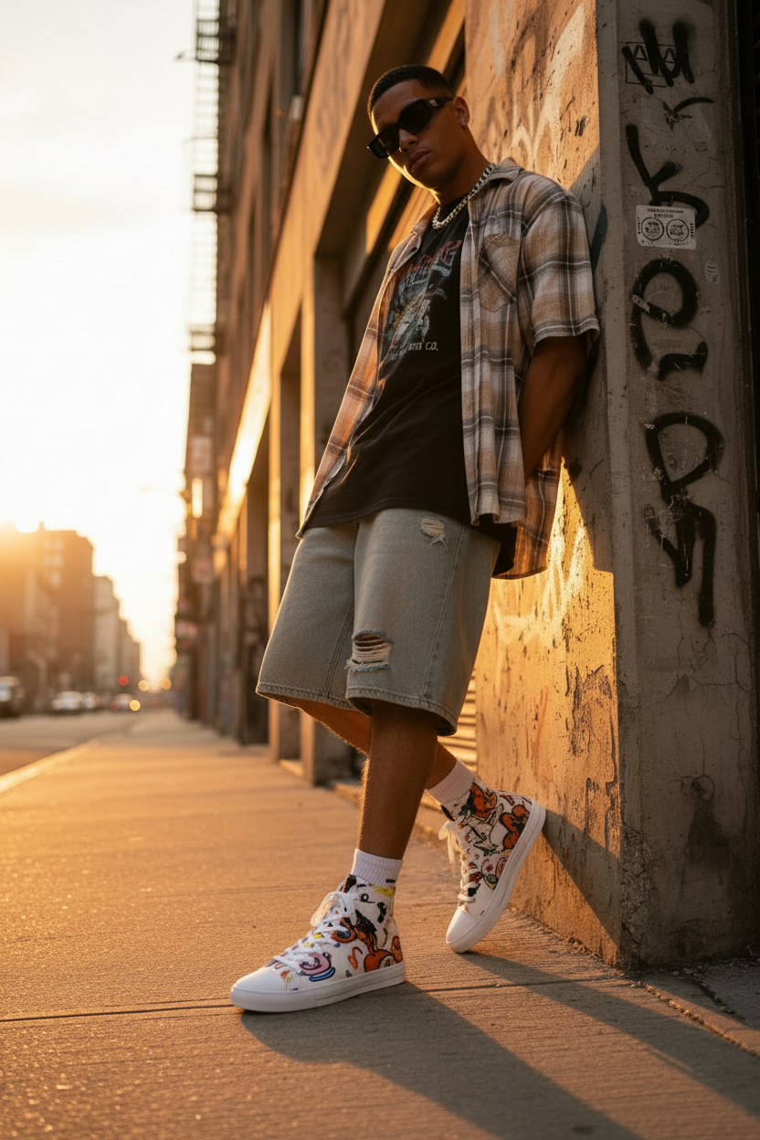GHOST SOCIETY CO. Men's High Top Canvas Shoes