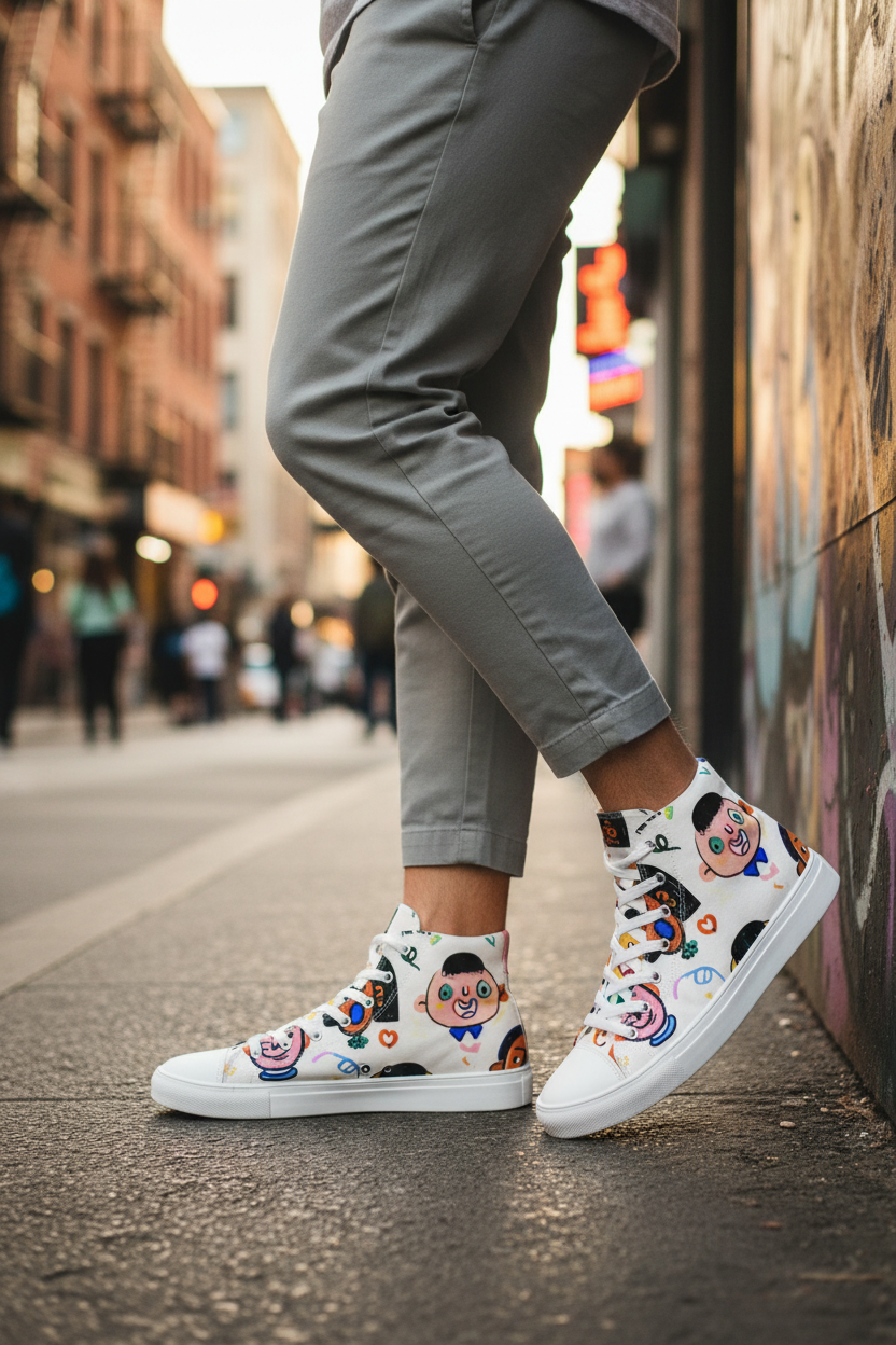GHOST SOCIETY CO. Men's High Top Canvas Shoes