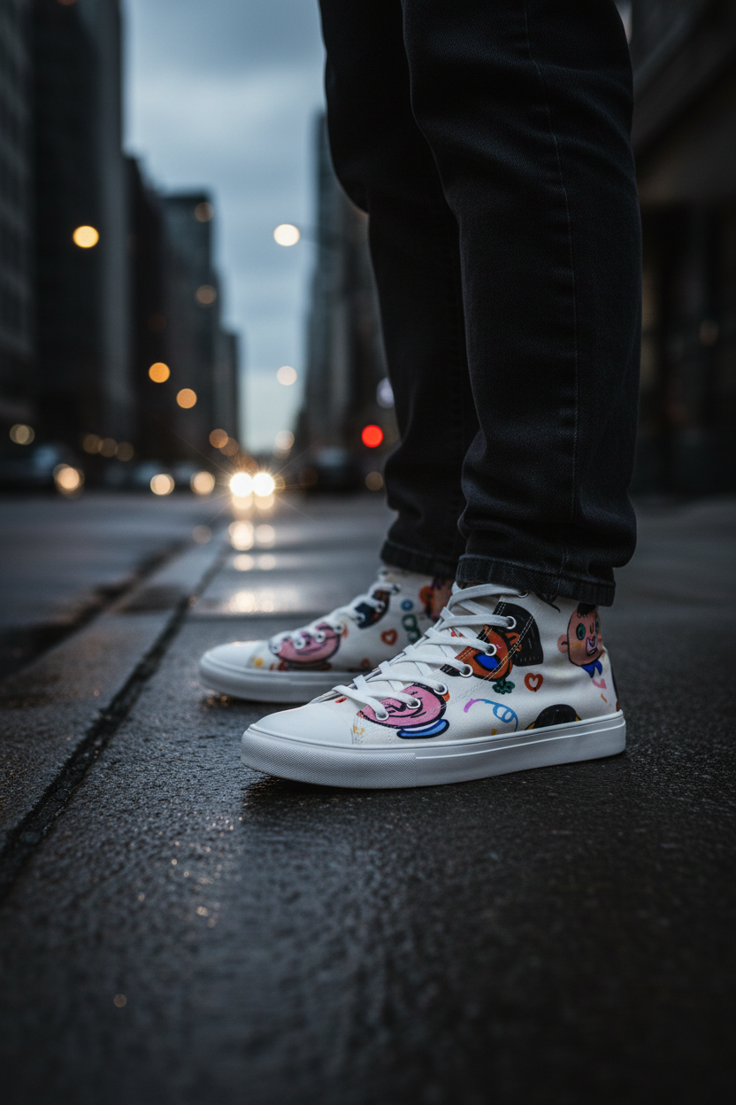 GHOST SOCIETY CO. Men's High Top Canvas Shoes