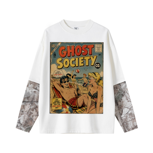 340GSM Men’s Heat Transfer Desert Camouflage Layered Look Long-Sleeve Branch Camouflage